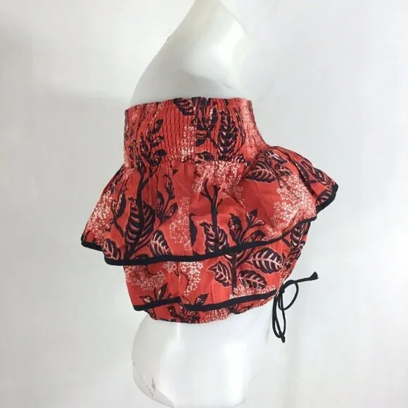 Kopal Printed Off the Shoulder Biji Ruffle Crop - Picture 5 of 8